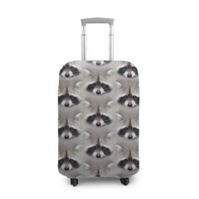 Чехол для чемодана 3D с принтом Енот в Тюмени, 86% полиэфир, 14% спандекс | двустороннее нанесение принта, прорези для ручек и колес | енот | животные