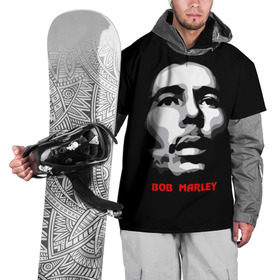 Накидка на куртку 3D с принтом Боб Марли в Тюмени, 100% полиэстер |  | bob marley | боб марли | музыка | регги | ямайка