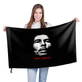 Флаг 3D с принтом Боб Марли в Тюмени, 100% полиэстер | плотность ткани — 95 г/м2, размер — 67 х 109 см. Принт наносится с одной стороны | bob marley | боб марли | музыка | регги | ямайка