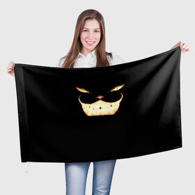 Флаг 3D с принтом Чеширский кот в Тюмени, 100% полиэстер | плотность ткани — 95 г/м2, размер — 67 х 109 см. Принт наносится с одной стороны | Тематика изображения на принте: кот | кошка