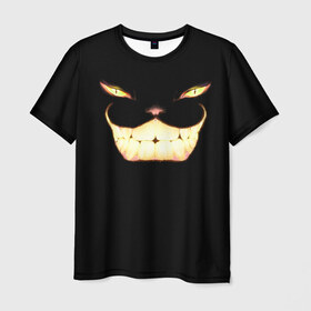 Мужская футболка 3D с принтом Чеширский кот в Тюмени, 100% полиэфир | прямой крой, круглый вырез горловины, длина до линии бедер | кот | кошка