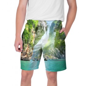 Мужские шорты 3D с принтом Таиланд 2 в Тюмени,  полиэстер 100% | прямой крой, два кармана без застежек по бокам. Мягкая трикотажная резинка на поясе, внутри которой широкие завязки. Длина чуть выше колен | 