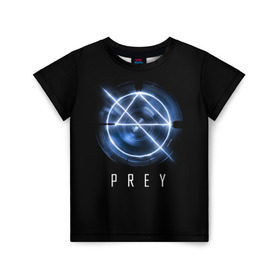 Детская футболка 3D с принтом Prey в Тюмени, 100% гипоаллергенный полиэфир | прямой крой, круглый вырез горловины, длина до линии бедер, чуть спущенное плечо, ткань немного тянется | Тематика изображения на принте: prey | игра | космос