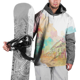 Накидка на куртку 3D с принтом акварельный город в Тюмени, 100% полиэстер |  | Тематика изображения на принте: sity | акварель | венеция | вода | город | графика | европа | живопись | лето | лодки | мост | принт | свет