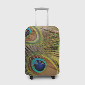 Чехол для чемодана 3D с принтом перо павлина в Тюмени, 86% полиэфир, 14% спандекс | двустороннее нанесение принта, прорези для ручек и колес | Тематика изображения на принте: павлин | перо | перышки | птица