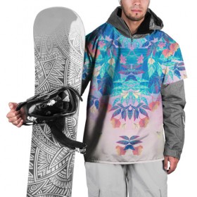 Накидка на куртку 3D с принтом цветочный принт в Тюмени, 100% полиэстер |  | акварель | графика | зелень | лес | лето | листья | принт | рисунок | цветок