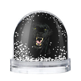 Снежный шар с принтом Чёрная пантера в Тюмени, Пластик | Изображение внутри шара печатается на глянцевой фотобумаге с двух сторон | кошка | оскал | пантера | прикольные картинки