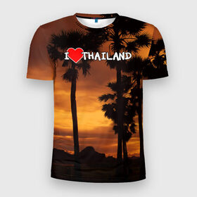 Мужская футболка 3D спортивная с принтом Thailand в Тюмени, 100% полиэстер с улучшенными характеристиками | приталенный силуэт, круглая горловина, широкие плечи, сужается к линии бедра | Тематика изображения на принте: море | отдых | отпуск | пляж | солнце | туризм | турист