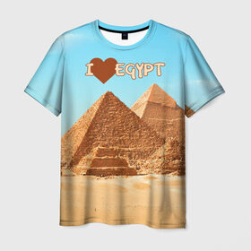 Мужская футболка 3D с принтом Egypt в Тюмени, 100% полиэфир | прямой крой, круглый вырез горловины, длина до линии бедер | египет | заграница | отдых | отпуск | пирамиды | турист