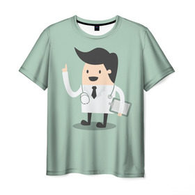 Мужская футболка 3D с принтом Доктор в Тюмени, 100% полиэфир | прямой крой, круглый вырез горловины, длина до линии бедер | Тематика изображения на принте: doctor | house md | md | врач | дантист | доктор | мед работник | медецина | медик | хирург