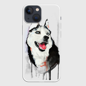 Чехол для iPhone 13 mini с принтом Хаски в Тюмени,  |  | голова животного | кутёнок | прикольные картинки | собака | щенок