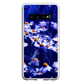 Чехол для Samsung Galaxy S10 с принтом Ромашки в Тюмени, Силикон | Область печати: задняя сторона чехла, без боковых панелей | Тематика изображения на принте: лепестки | прикольные картинки | ромашки | цветочки | цветы