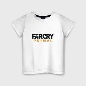 Детская футболка хлопок с принтом Far cry primal logo в Тюмени, 100% хлопок | круглый вырез горловины, полуприлегающий силуэт, длина до линии бедер | Тематика изображения на принте: 