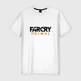 Мужская футболка премиум с принтом Far cry primal logo в Тюмени, 92% хлопок, 8% лайкра | приталенный силуэт, круглый вырез ворота, длина до линии бедра, короткий рукав | Тематика изображения на принте: 