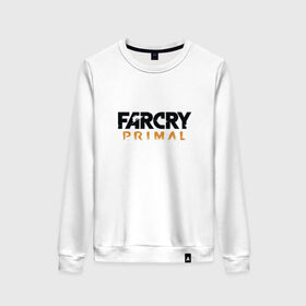 Женский свитшот хлопок с принтом Far cry primal logo в Тюмени, 100% хлопок | прямой крой, круглый вырез, на манжетах и по низу широкая трикотажная резинка  | 