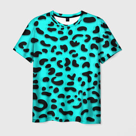Мужская футболка 3D с принтом Леопард в Тюмени, 100% полиэфир | прямой крой, круглый вырез горловины, длина до линии бедер | sea | summer | африка | вода | джунгли | зебра | леопард | лето | море | океан | пляж | полосы | принт | тигр