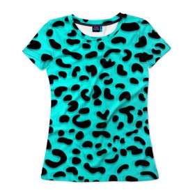 Женская футболка 3D с принтом Леопард в Тюмени, 100% полиэфир ( синтетическое хлопкоподобное полотно) | прямой крой, круглый вырез горловины, длина до линии бедер | Тематика изображения на принте: sea | summer | африка | вода | джунгли | зебра | леопард | лето | море | океан | пляж | полосы | принт | тигр