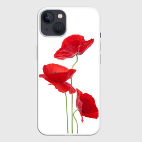 Чехол для iPhone 13 с принтом Маки в Тюмени,  |  | field | flowers | poppies | poppy | red | wild | красные | мак | маки | поле | полевые | цветы
