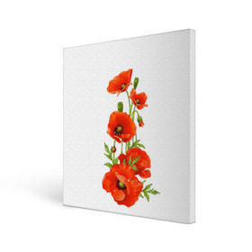 Холст квадратный с принтом Маки в Тюмени, 100% ПВХ |  | field | flowers | poppies | poppy | red | wild | красные | мак | маки | поле | полевые | цветы