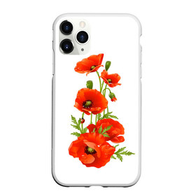 Чехол для iPhone 11 Pro матовый с принтом Маки в Тюмени, Силикон |  | field | flowers | poppies | poppy | red | wild | красные | мак | маки | поле | полевые | цветы