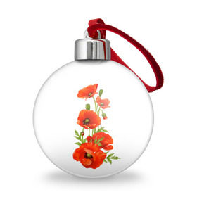 Ёлочный шар с принтом Маки в Тюмени, Пластик | Диаметр: 77 мм | field | flowers | poppies | poppy | red | wild | красные | мак | маки | поле | полевые | цветы
