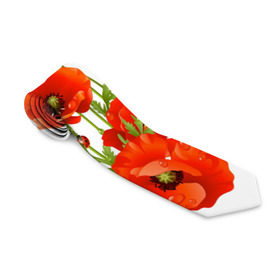 Галстук 3D с принтом Маки в Тюмени, 100% полиэстер | Длина 148 см; Плотность 150-180 г/м2 | Тематика изображения на принте: field | flowers | poppies | poppy | red | wild | красные | мак | маки | поле | полевые | цветы