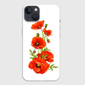 Чехол для iPhone 13 с принтом Маки в Тюмени,  |  | field | flowers | poppies | poppy | red | wild | красные | мак | маки | поле | полевые | цветы