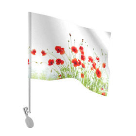 Флаг для автомобиля с принтом Маки в Тюмени, 100% полиэстер | Размер: 30*21 см | field | flowers | meadow | nature | poppies | poppy | red | summer | wild | красные | лето | луг | мак | маки | поле | полевые | природа | цветы
