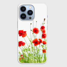 Чехол для iPhone 13 Pro с принтом Маки в Тюмени,  |  | Тематика изображения на принте: field | flowers | meadow | nature | poppies | poppy | red | summer | wild | красные | лето | луг | мак | маки | поле | полевые | природа | цветы