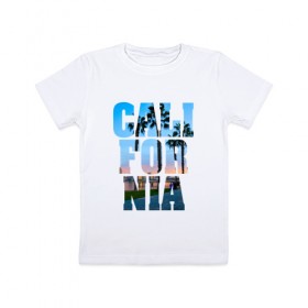 Детская футболка хлопок с принтом Калифорния 2 в Тюмени, 100% хлопок | круглый вырез горловины, полуприлегающий силуэт, длина до линии бедер | калифорния | отдых | страны
