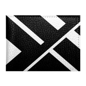 Обложка для студенческого билета с принтом Black and White в Тюмени, натуральная кожа | Размер: 11*8 см; Печать на всей внешней стороне | белый | геометрия | полосы | черный