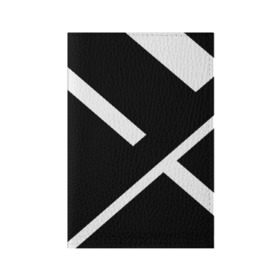 Обложка для паспорта матовая кожа с принтом Black and White в Тюмени, натуральная матовая кожа | размер 19,3 х 13,7 см; прозрачные пластиковые крепления | белый | геометрия | полосы | черный