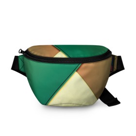 Поясная сумка 3D с принтом Material color в Тюмени, 100% полиэстер | плотная ткань, ремень с регулируемой длиной, внутри несколько карманов для мелочей, основное отделение и карман с обратной стороны сумки застегиваются на молнию | желтый | зеленый | полосы