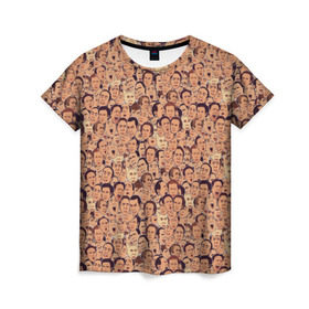 Женская футболка 3D с принтом Николас Кейдж в Тюмени, 100% полиэфир ( синтетическое хлопкоподобное полотно) | прямой крой, круглый вырез горловины, длина до линии бедер | Тематика изображения на принте: актер | арт | лица | николас кейдж