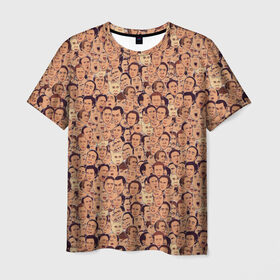 Мужская футболка 3D с принтом Николас Кейдж в Тюмени, 100% полиэфир | прямой крой, круглый вырез горловины, длина до линии бедер | актер | арт | лица | николас кейдж