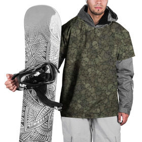 Накидка на куртку 3D с принтом Камуфляж с черепами 2 в Тюмени, 100% полиэстер |  | зеленый | паттерн | темно зеленый | темный