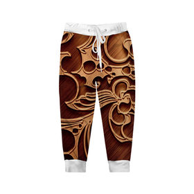 Детские брюки 3D с принтом Королевский узор в Тюмени, 100% полиэстер | манжеты по низу, эластичный пояс регулируется шнурком, по бокам два кармана без застежек, внутренняя часть кармана из мелкой сетки | 