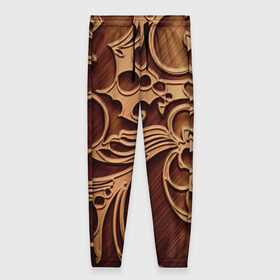 Женские брюки 3D с принтом Королевский узор в Тюмени, полиэстер 100% | прямой крой, два кармана без застежек по бокам, с мягкой трикотажной резинкой на поясе и по низу штанин. В поясе для дополнительного комфорта — широкие завязки | 