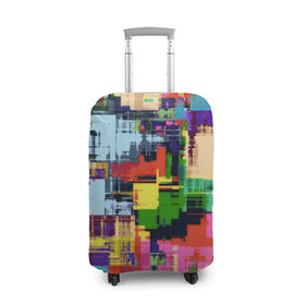 Чехол для чемодана 3D с принтом Взрыв красок в Тюмени, 86% полиэфир, 14% спандекс | двустороннее нанесение принта, прорези для ручек и колес | абстракция | краски | радуга | узор | цвета