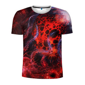 Мужская футболка 3D спортивная с принтом Красная планета в Тюмени, 100% полиэстер с улучшенными характеристиками | приталенный силуэт, круглая горловина, широкие плечи, сужается к линии бедра | звёзды | космическое пространство | космос | планета | созвездие
