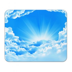 Коврик прямоугольный с принтом Небо в Тюмени, натуральный каучук | размер 230 х 185 мм; запечатка лицевой стороны | Тематика изображения на принте: небо | облако | синяя | солнце