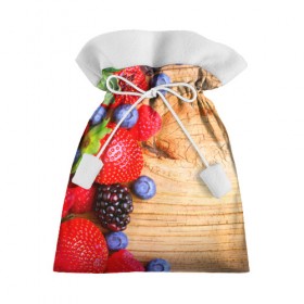 Подарочный 3D мешок с принтом Ягодки в Тюмени, 100% полиэстер | Размер: 29*39 см | красная | малина | новая | ягода | ягодная