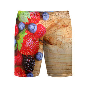 Мужские шорты 3D спортивные с принтом Ягодки в Тюмени,  |  | красная | малина | новая | ягода | ягодная