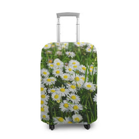 Чехол для чемодана 3D с принтом Ромашки 2 в Тюмени, 86% полиэфир, 14% спандекс | двустороннее нанесение принта, прорези для ручек и колес | лепестки | прикольные картинки | ромашки | цветочки | цветы