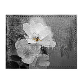 Обложка для студенческого билета с принтом Пчела на цветах в Тюмени, натуральная кожа | Размер: 11*8 см; Печать на всей внешней стороне | лепестки | цветы