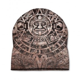 Шапка 3D с принтом Народ Майя в Тюмени, 100% полиэстер | универсальный размер, печать по всей поверхности изделия | декор | древний | дух | монстр | символ | существо | текстуры индийские | украшения | элемент