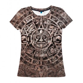 Женская футболка 3D с принтом Народ Майя в Тюмени, 100% полиэфир ( синтетическое хлопкоподобное полотно) | прямой крой, круглый вырез горловины, длина до линии бедер | декор | древний | дух | монстр | символ | существо | текстуры индийские | украшения | элемент