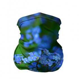 Бандана-труба 3D с принтом Синие цветы в Тюмени, 100% полиэстер, ткань с особыми свойствами — Activecool | плотность 150‒180 г/м2; хорошо тянется, но сохраняет форму | лепестки | прикольные картинки | цветочки | цветы