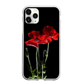 Чехол для iPhone 11 Pro матовый с принтом Маки в Тюмени, Силикон |  | background | black | flowers | poppies | poppy | red | wild | красные | мак | маки | полевые | фон | цветы | черный