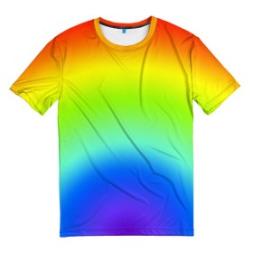 Мужская футболка 3D с принтом Радуга в Тюмени, 100% полиэфир | прямой крой, круглый вырез горловины, длина до линии бедер | дождь | солнце | спектр